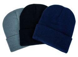 Gorro  tejido doble - con puño - COLORES NUEVOS! 